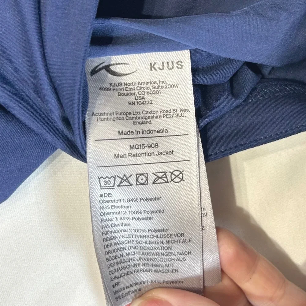NWOT KJUS Golf Men Retention Jacket 2XL Blue Quilted Technical Performance